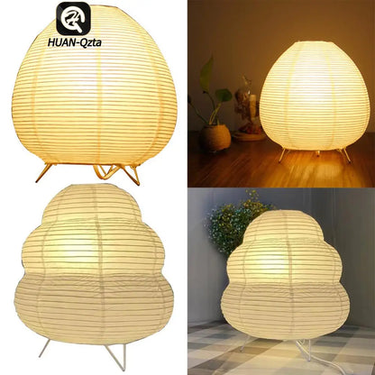 "Japanese Rice Paper LED Table Lamp – Modern Decor for Living Room, Bedroom & Study"