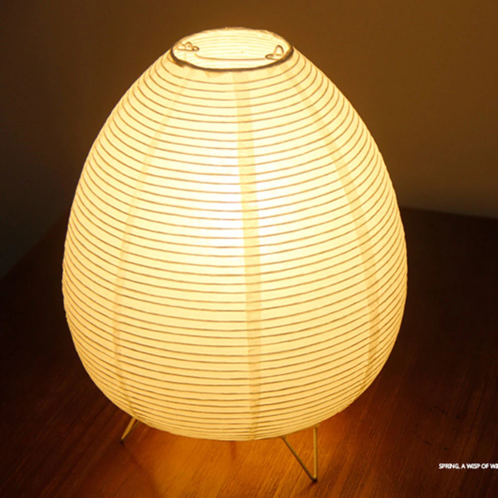 "Japanese Rice Paper LED Table Lamp – Modern Decor for Living Room, Bedroom & Study"