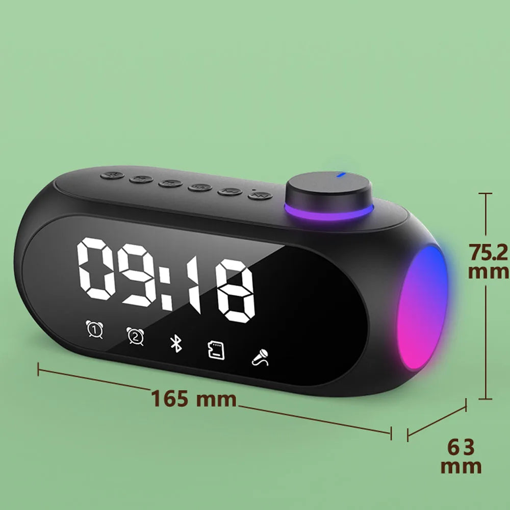 Multifunctional Bluetooth Speaker | 360° Surround Sound | RGB Lighting | Alarm Clock | FM Radio