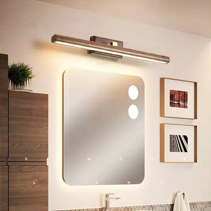 "Modern Wood Wall Lamp with Rotatable LED & Acrylic Shade – Ideal for Dressing Table, Mirror & Home Decor"