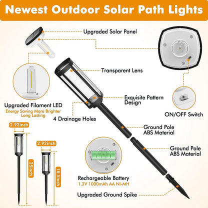 Solar Pathway Lights | Outdoor Lighting | Waterproof | Durable | Garden Decor