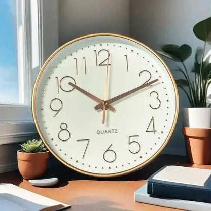 "8-Inch Silent Wall Clock – Modern Non-Ticking Battery-Operated Decorative Clock"