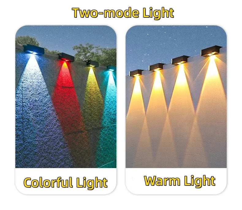 Solar LED Wall Lamp | Outdoor Lighting | Waterproof | Bright | Garden Decor