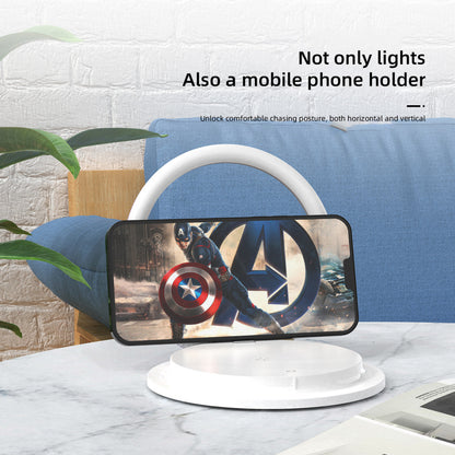 2-in-1 Wireless Charging LED Night Light with Adjustable Stand and Foldable Design