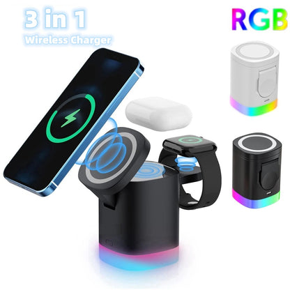 3-in-1 Magnetic Wireless Charging Station