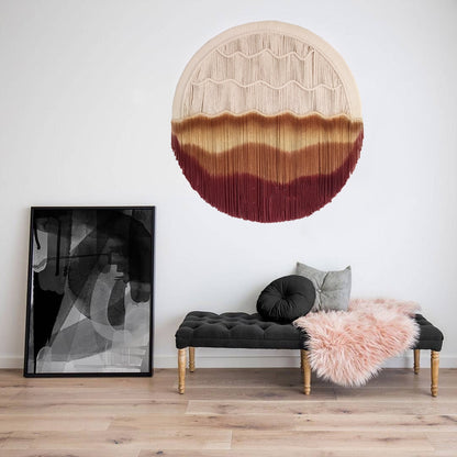 Nordic Hand-Dyed Round Tapestry | Bohemian | Cotton | Wall Hanging | Home Decor