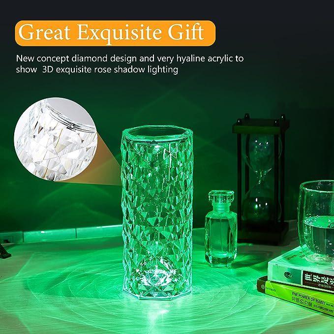 16-Colors Crystal Rose LED Table Lamp - OptiChoice