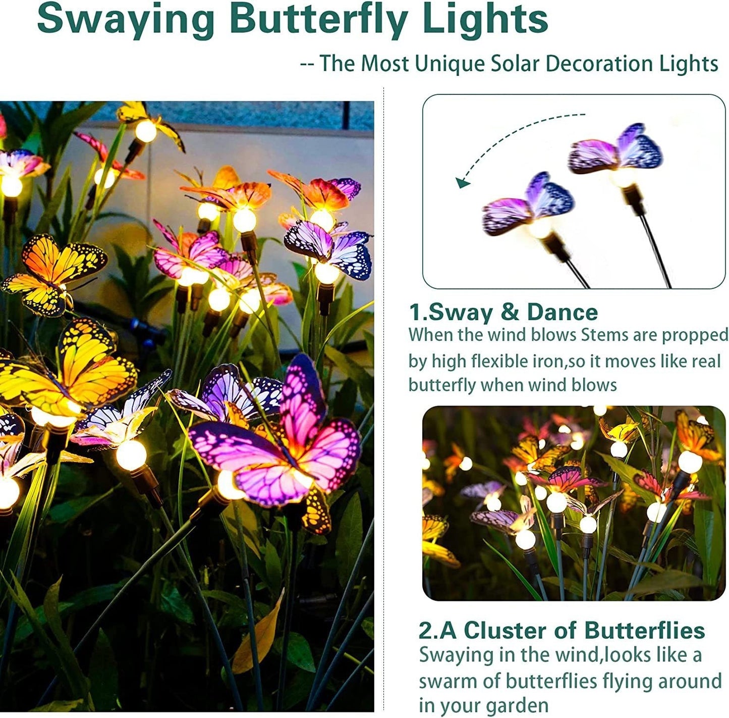 Solar Butterfly Ground Lamp: Waterproof and Eco-Friendly