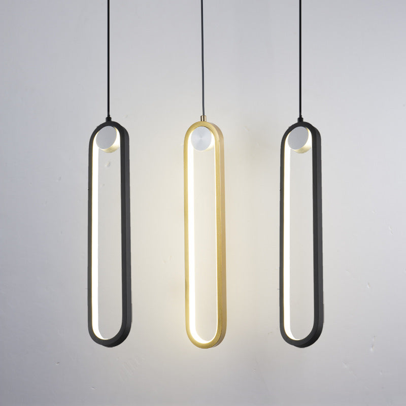 Nordic Minimalist Oval Chandelier | Bedroom Lighting | LED | Modern Design | Adjustable Light