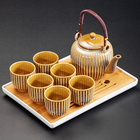 Modern Minimalist Bamboo Tea Set | Large Capacity | Stylish Design | Home Decor | Gift Idea