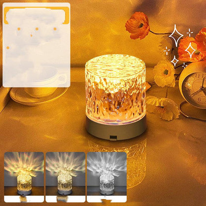 Crystal Lamp Water Ripple Projector Night Light with Remote Control - OptiChoice