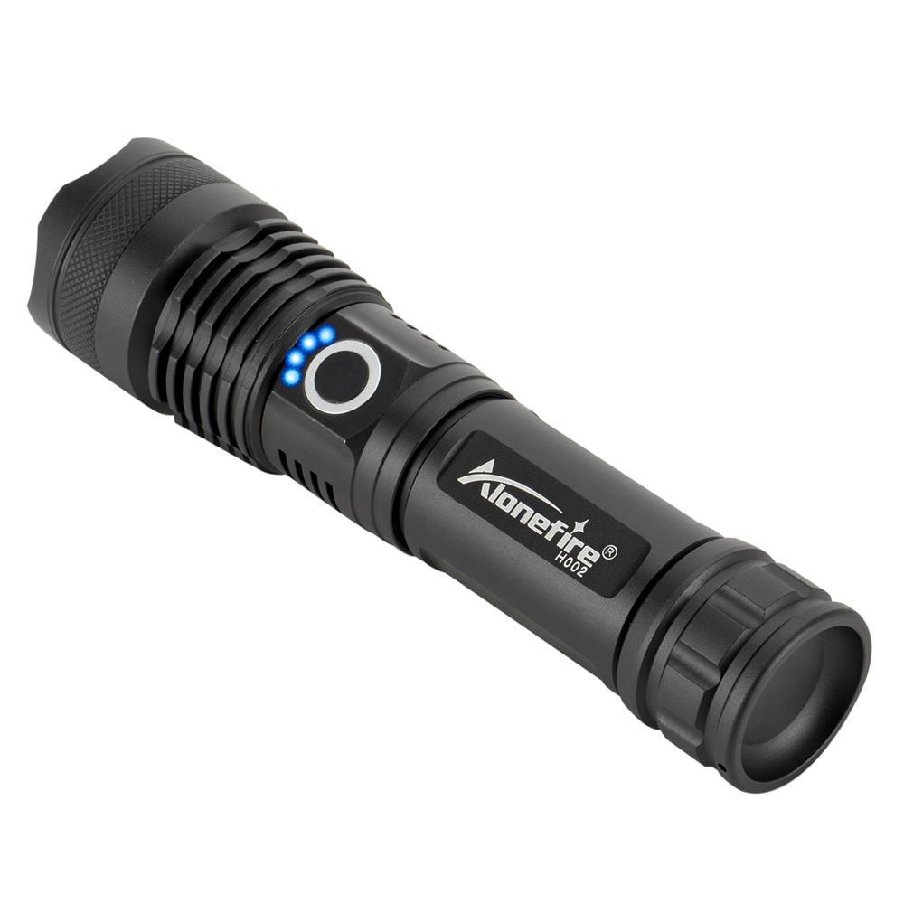 Bright Long-Range Zoom Flashlight with Rechargeable Battery Display