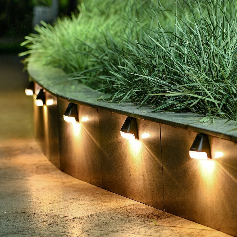 Solar-Powered Waterproof LED Wall Lamp for Outdoor Garden and Stair Lighting