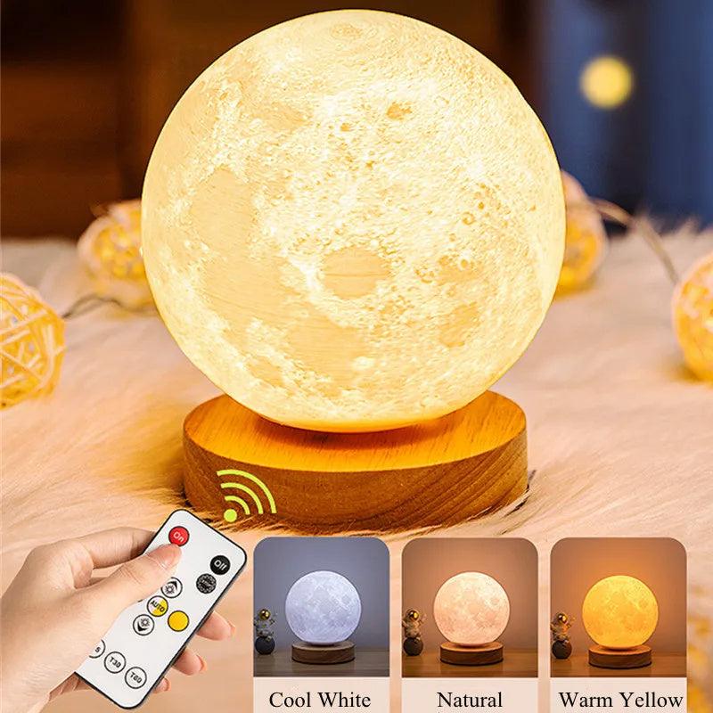 Creative 3D Magnetic Floating Levitating Moon Lamp - OptiChoice