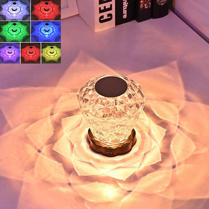 Rose Crystal Lamp Desk Light - Romantic Diamond Atmosphere LED Touch Lamp - OptiChoice