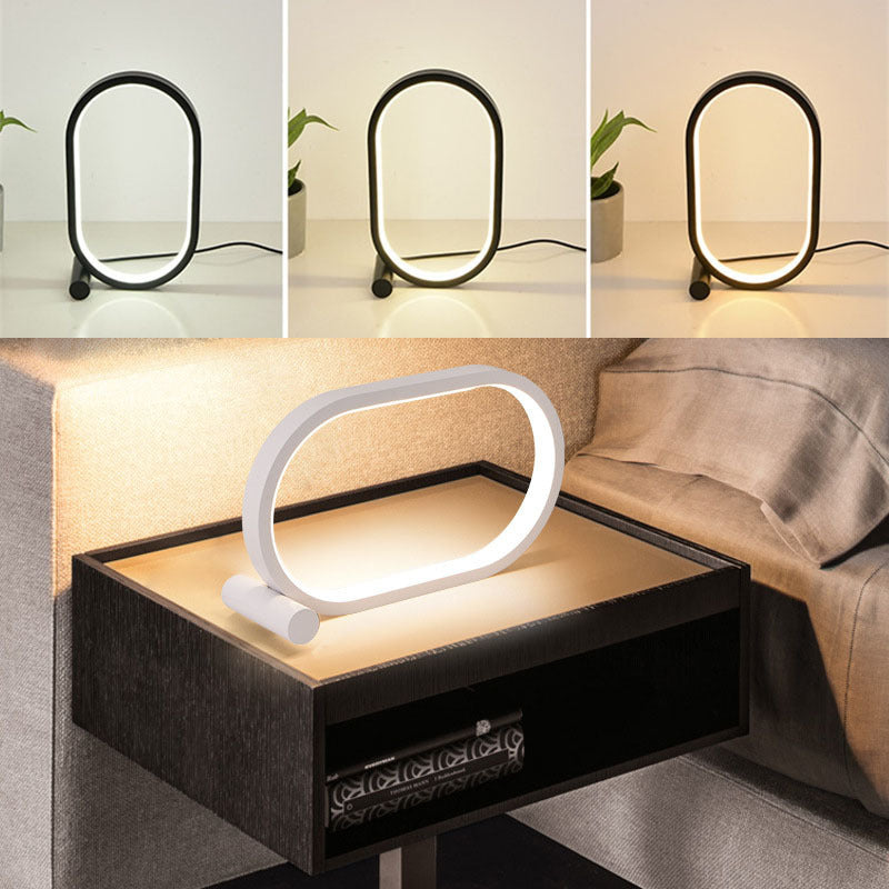 Modern USB Plug-In Oval Acrylic Lamp â€“ Touch Control, Dimmable Bedside and Desk LED Lamp