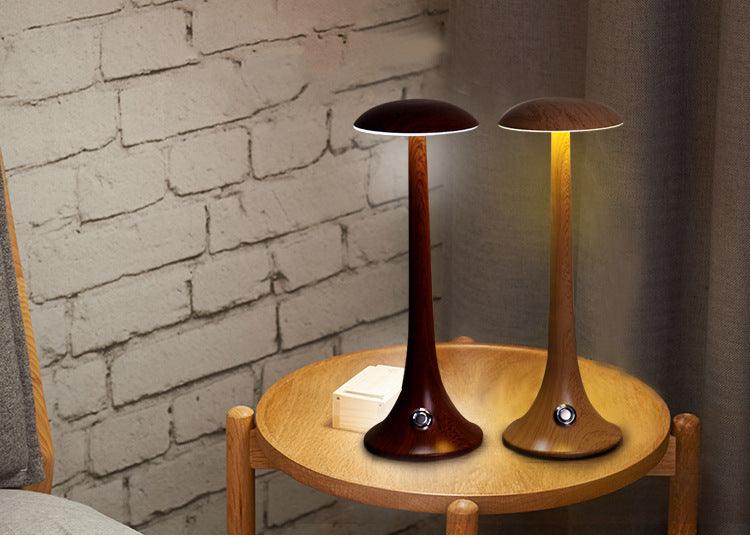 Modern Hotel Bedside Bar Table Lamp - Imitation Wood Grain Design - OptiChoice