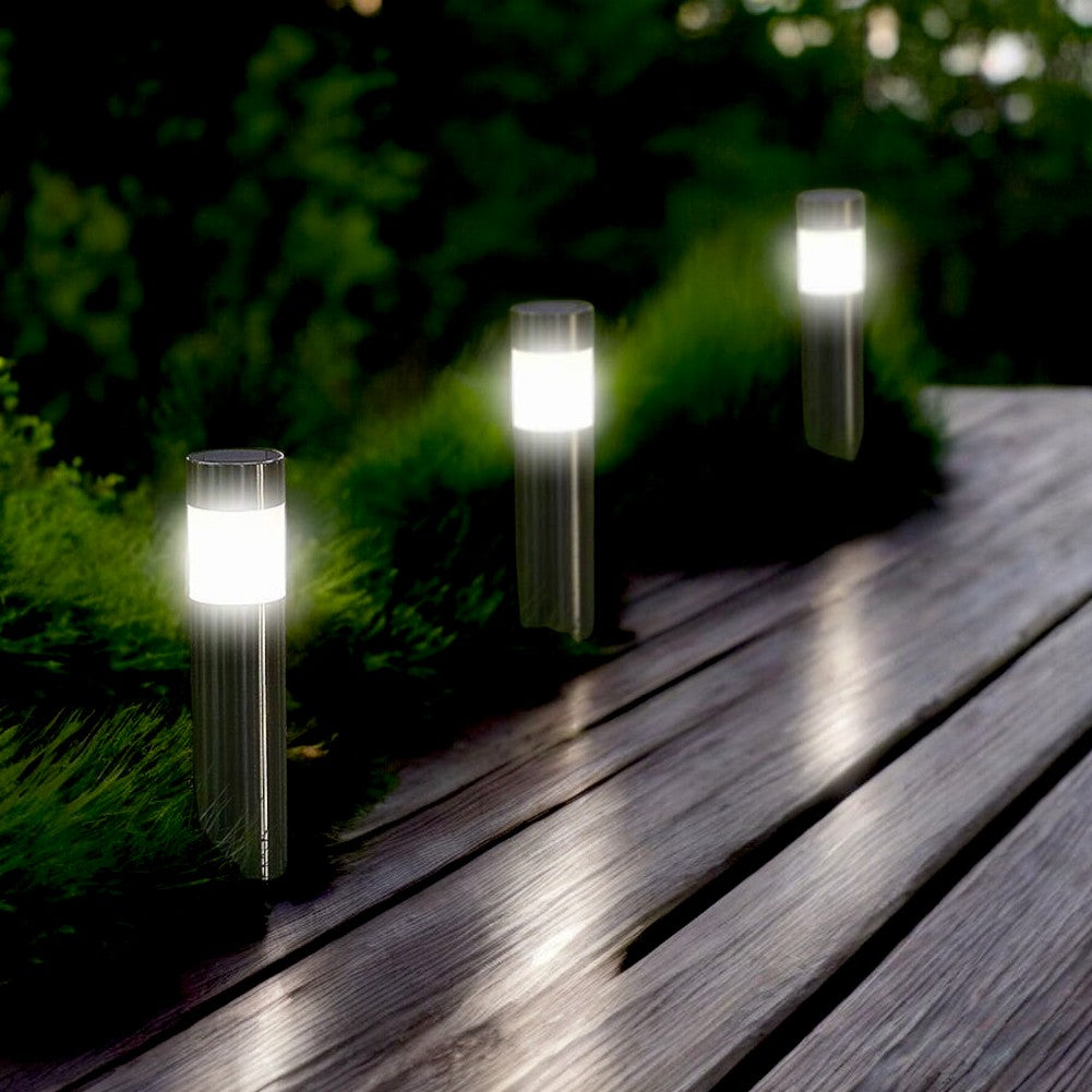 Solar Cylindrical Lawn Light- Compact Outdoor LED Garden Light with 8-Hour Solar Charge