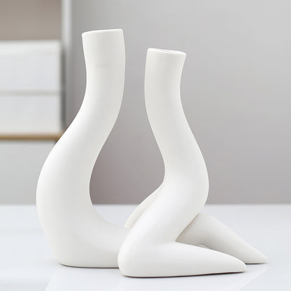 Minimalist Ceramic Vase | Modern Design | Glazed Finish | Home Decor | Tabletop Decoration