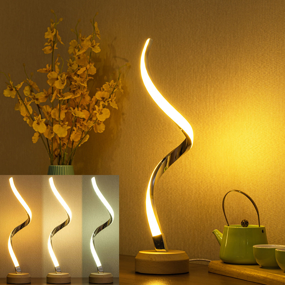 Modern Minimalist Spiral Table Lamp | LED | Touch Control | Dimmable | Eye-Friendly