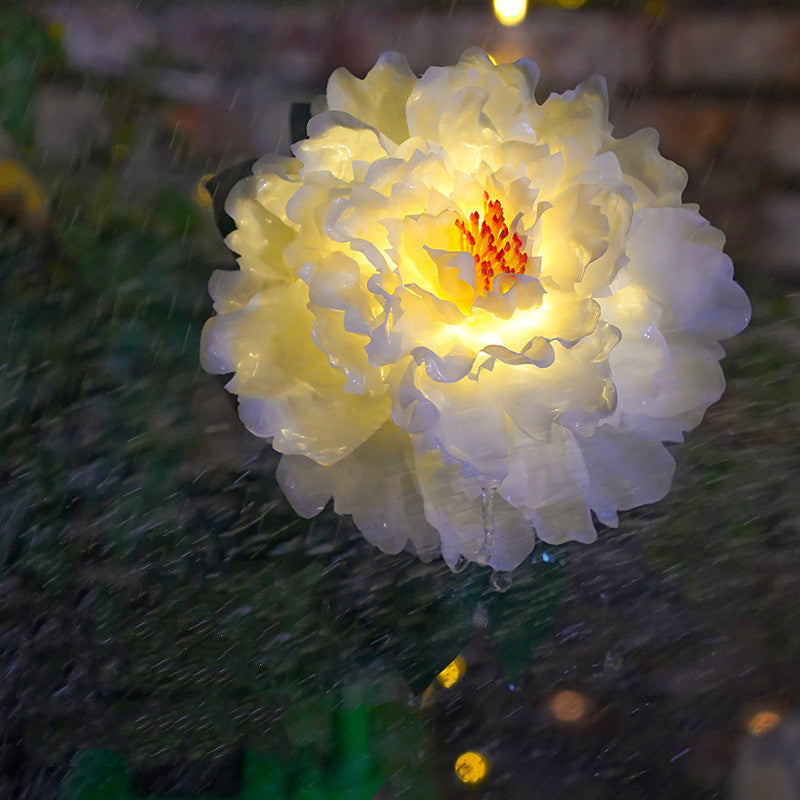 Waterproof Solar Outdoor Peony Simulation Lantern