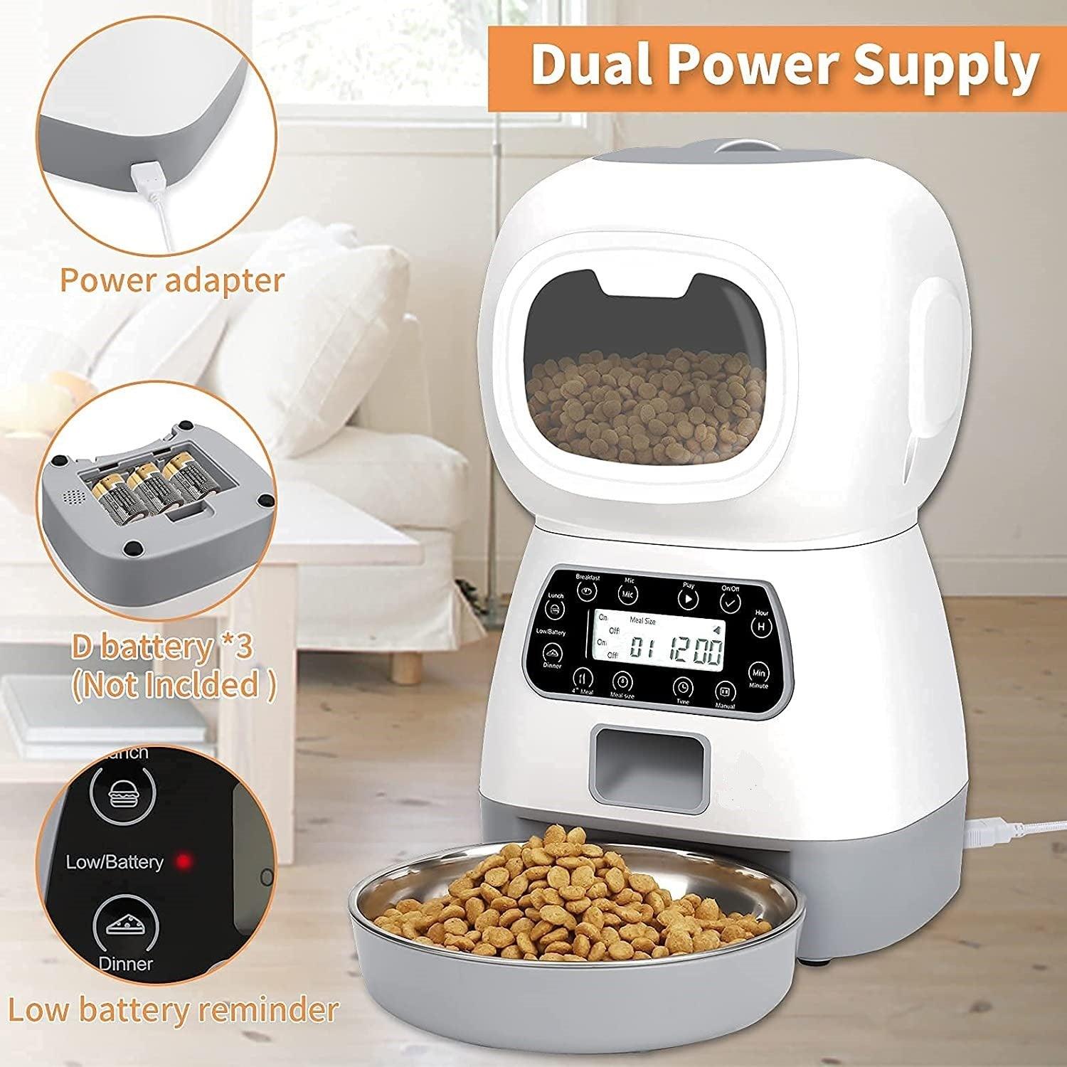 Cat and Dog Food Automatic Dispenser with Recording & Timing Feeding - OptiChoice