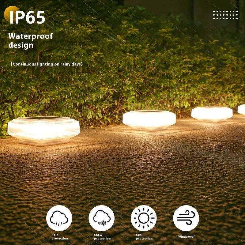 Solar Powered Square Column LED Headlights - OptiChoice