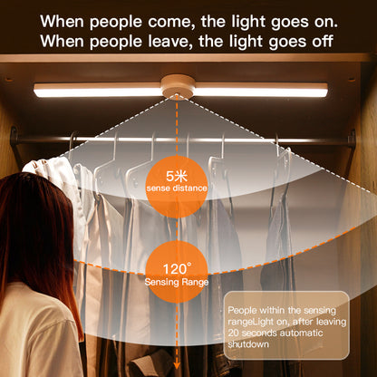 "Enhance your home with this Intelligent Cabinet Light. Features motion sensor, foldable design, adjustable brightness, and multi-color options."