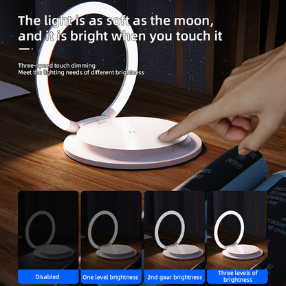 2-in-1 Wireless Charging LED Night Light with Adjustable Stand and Foldable Design