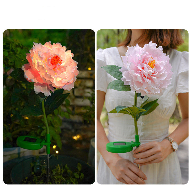 Waterproof Solar Outdoor Peony Simulation Lantern