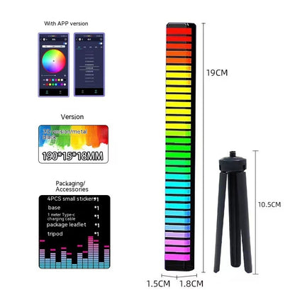 3D Double-Sided Pickup Light | RGB | Voice Control | Music Rhythm | Colorful Ambiance