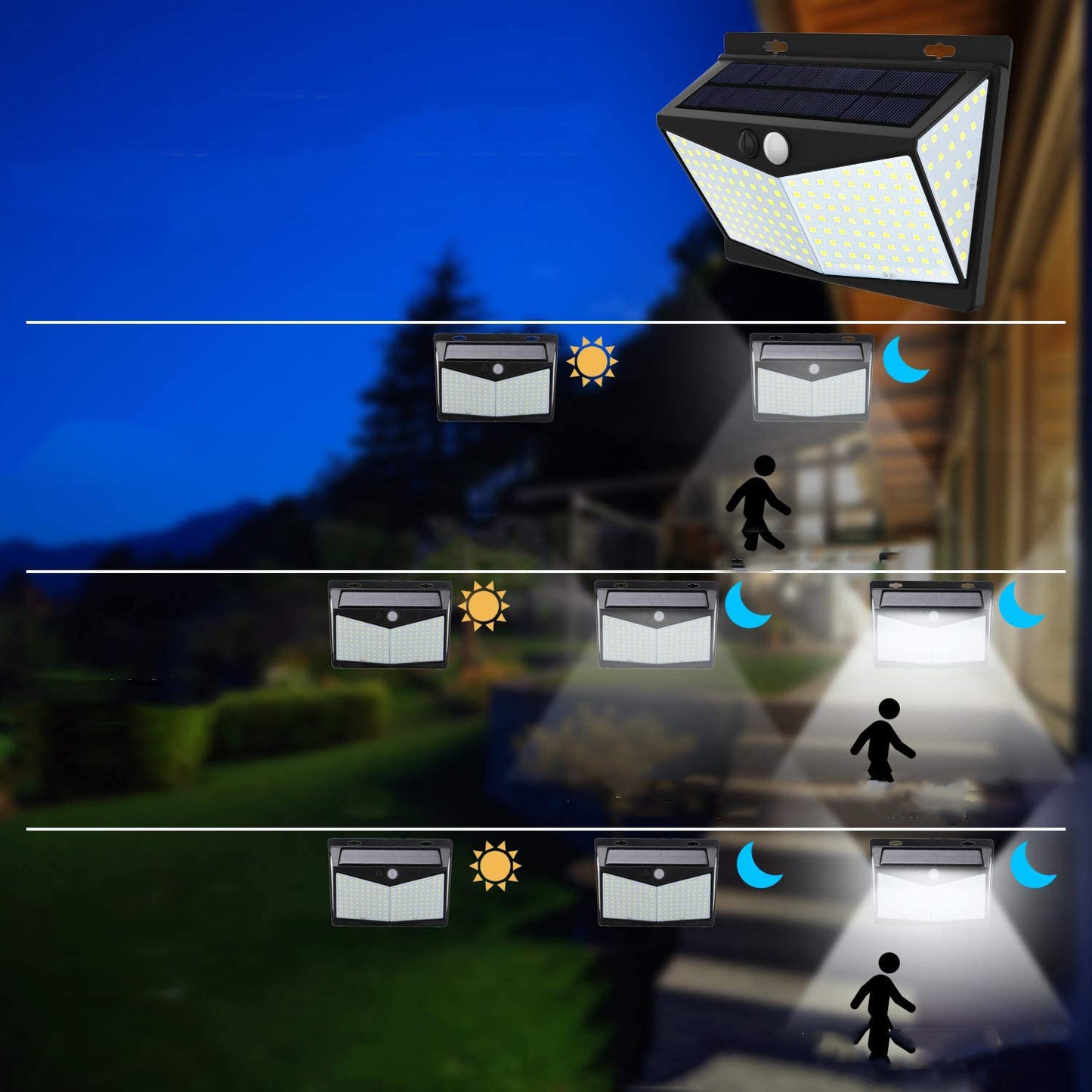 Solar-Powered Motion Sensor Wall Light-Illuminate Your Outdoor Space