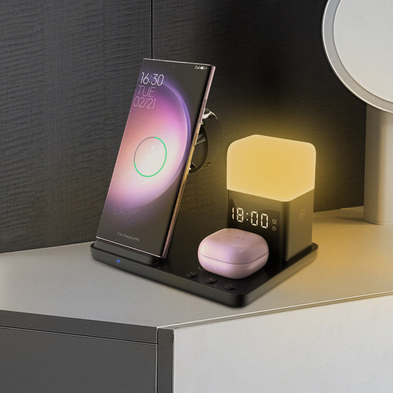 6-in-1 Wireless Charger with Night Lamp and Alarm Clock â€“ All-in-One Charging and Lighting Solution - OptiChoice