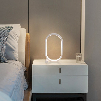 Modern USB Plug-In Oval Acrylic Lamp â€“ Touch Control, Dimmable Bedside and Desk LED Lamp