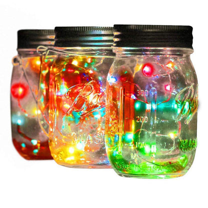 Solar Mason Jar Lights | Outdoor Lighting | Rustic Decor | LED | Waterproof