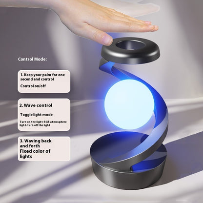 Rotating Moon Desk Lamp with Wireless Charging | Modern Touch-Control LED Night Light for Home Decor