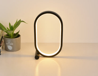 Modern USB Plug-In Oval Acrylic Lamp â€“ Touch Control, Dimmable Bedside and Desk LED Lamp