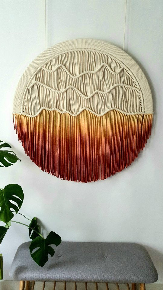 Nordic Hand-Dyed Round Tapestry | Bohemian | Cotton | Wall Hanging | Home Decor