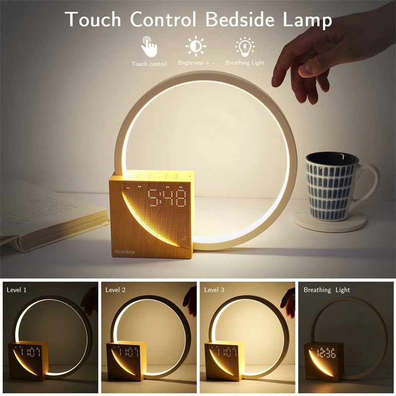 Multifunctional Bedside Lamp with Natural Sounds, Alarm Clock & Touch Control | Perfect Home Decor