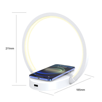 Night Lights Lamp with Bluetooth Speaker, Wireless Charger, and USB Port â€“ Dynamic Color Table Light