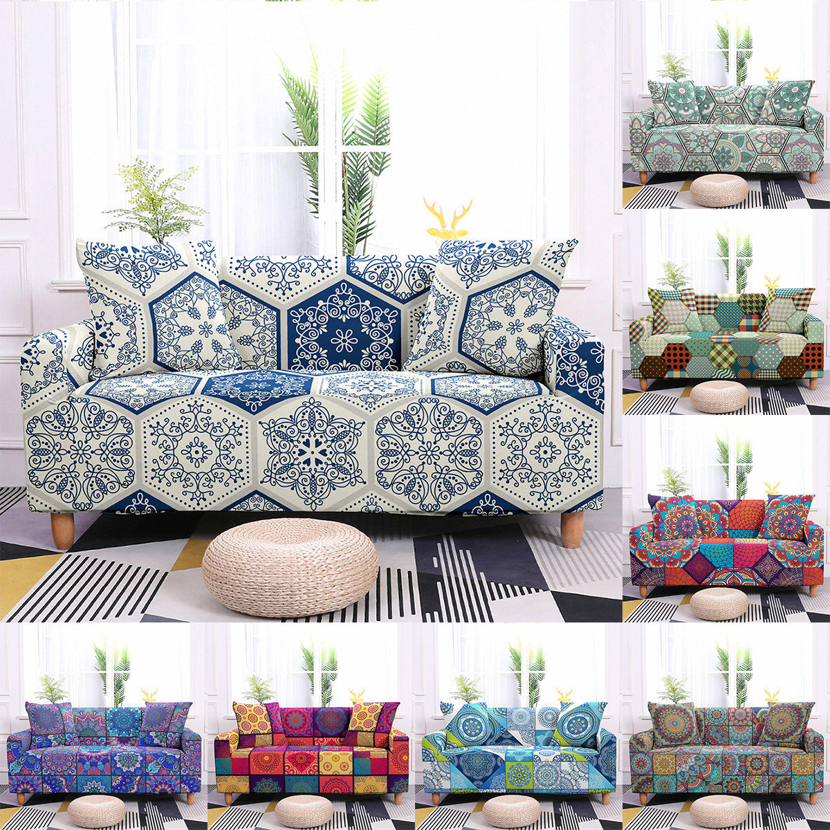 Boho Style Sofa Cover-Add  a Touch of Bohemian Chic