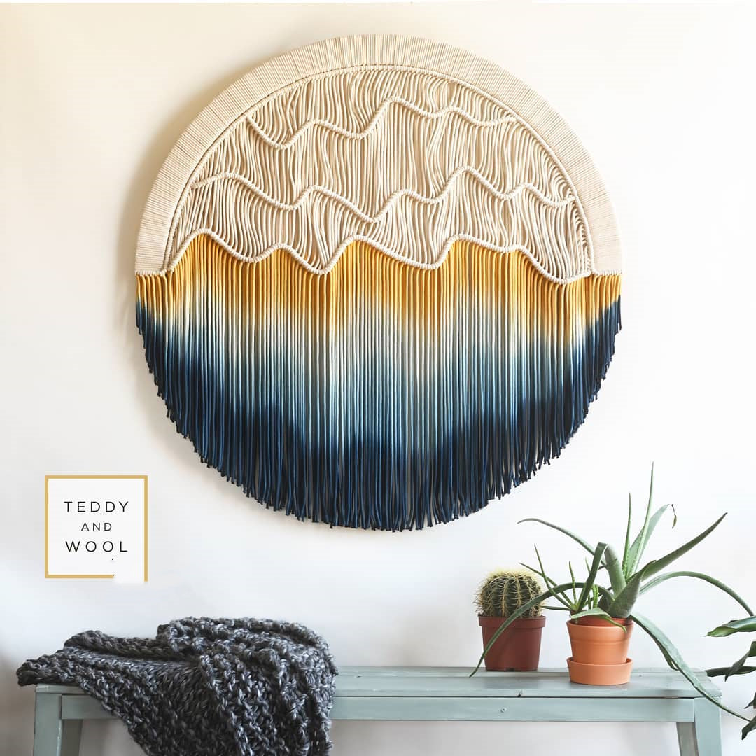 Nordic Hand-Dyed Round Tapestry | Bohemian | Cotton | Wall Hanging | Home Decor