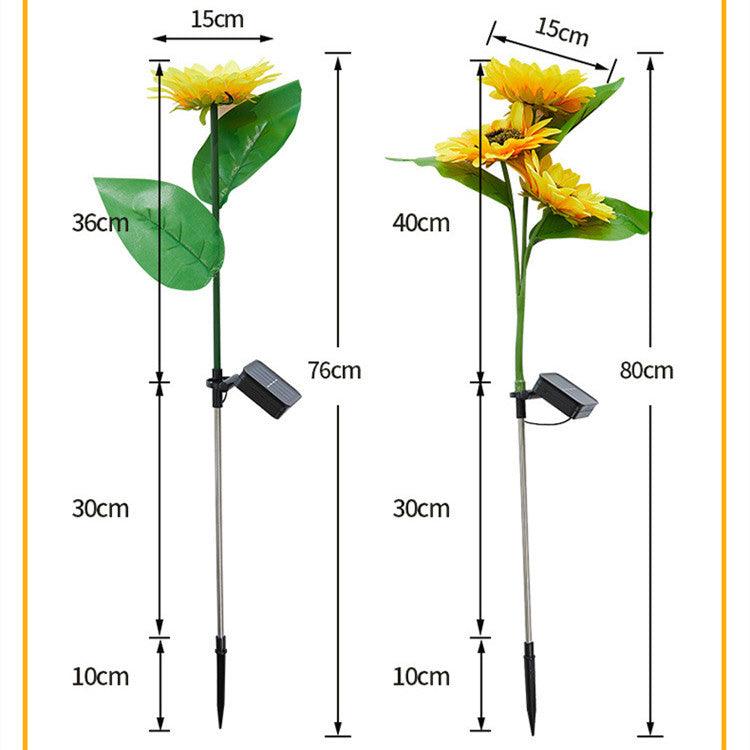 Solar Garden Sunflower Lawn Lamp - IP44 Waterproof Stainless Steel Outdoor Lighting - OptiChoice