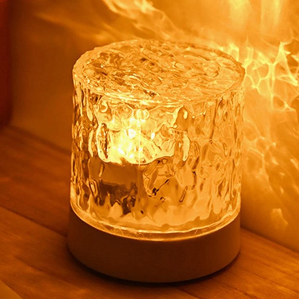 Crystal Lamp Water Ripple Projector Night Light with Remote Control - OptiChoice