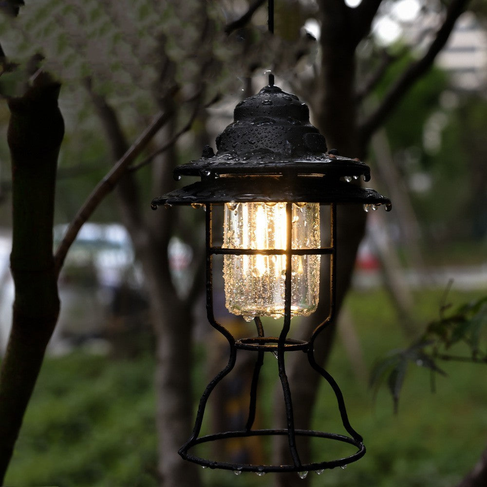 Vintage-Inspired Rechargeable Lantern for Outdoor Adventures