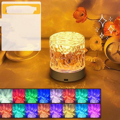 Crystal Lamp Water Ripple Projector Night Light with Remote Control - OptiChoice