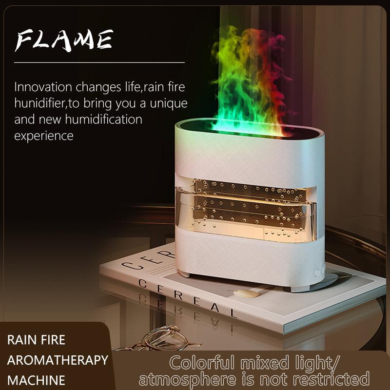 Rain Cloud Fire Humidifier Water Drip - 3-in-1 Aromatherapy Diffuser with Flame Effect and White Noise for Relaxation - OptiChoice