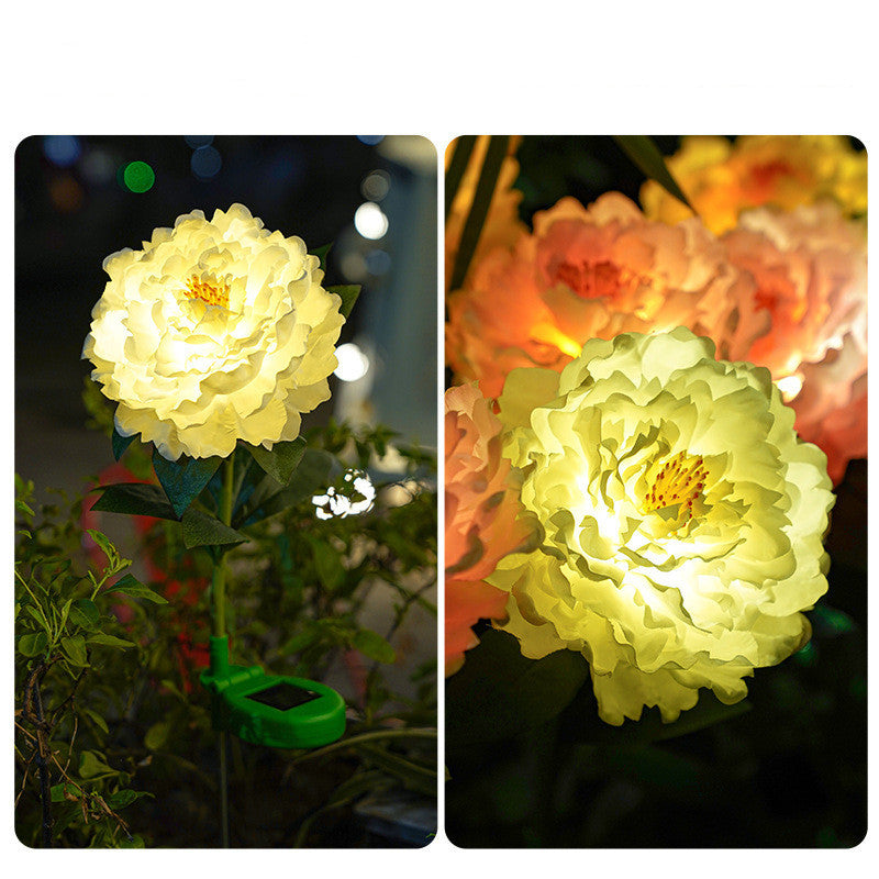 Waterproof Solar Outdoor Peony Simulation Lantern