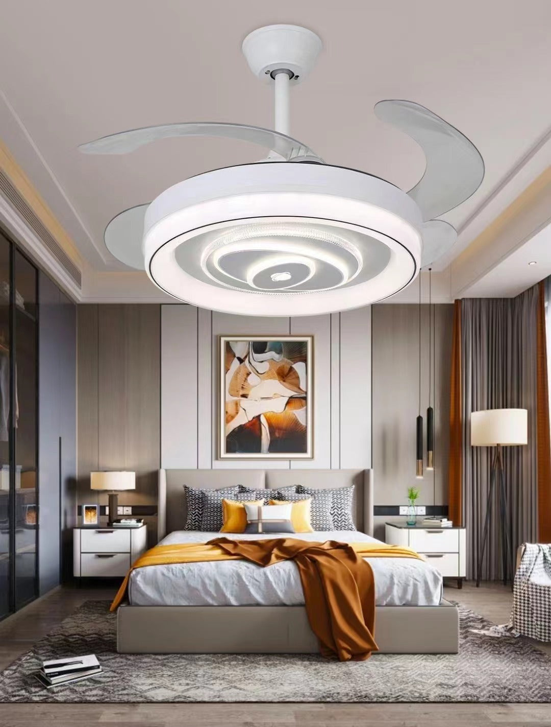 Nordic Ceiling Fan Light | Hidden Blades | Modern Design | Energy-Efficient | Home Decor