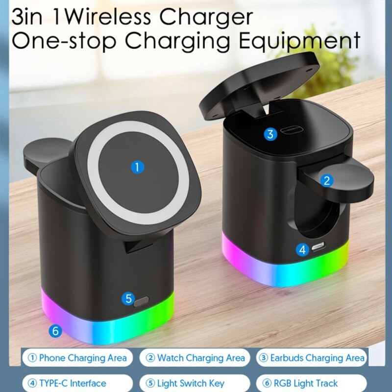 3-in-1 Magnetic Wireless Charging Station